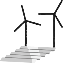 A picture of a wind farm